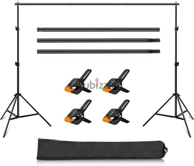 Backdrop stand with multiple backdrops