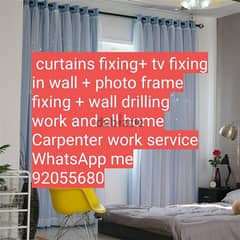 curtains,tv,wallpaper fixing/Carpenter/drilling work/ikea, lock open