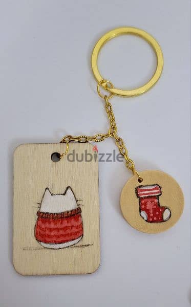 Christmas cat keychains 2