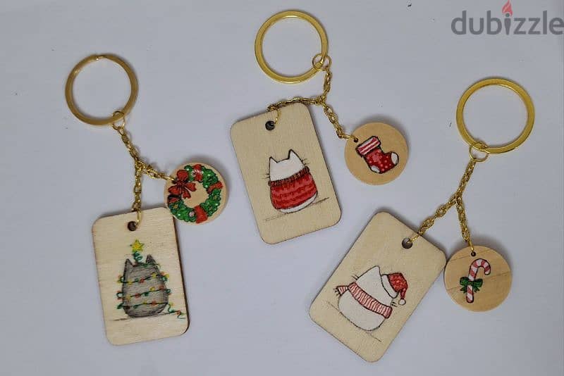 Christmas cat keychains 4