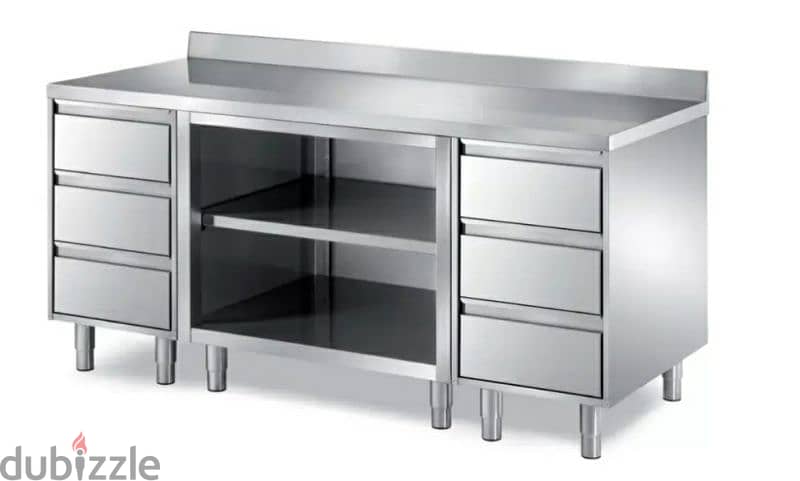 fabricating stainless steel cabinet with 2 side drawes 0