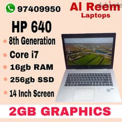 HP CORE I7 16GB RAM 256GB SSD + 500gb  2GB AMD GRAPHICS 8th GENERATION