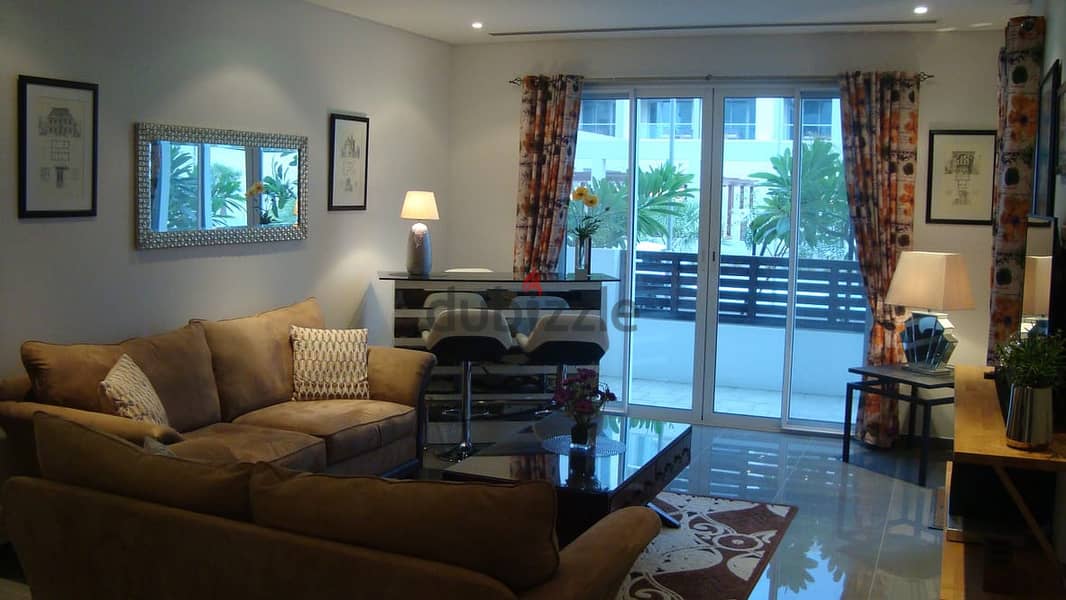 2 BED FURNISHED GRD FOOR FLAT Floor Flat,large patio. Al Mouj. 1