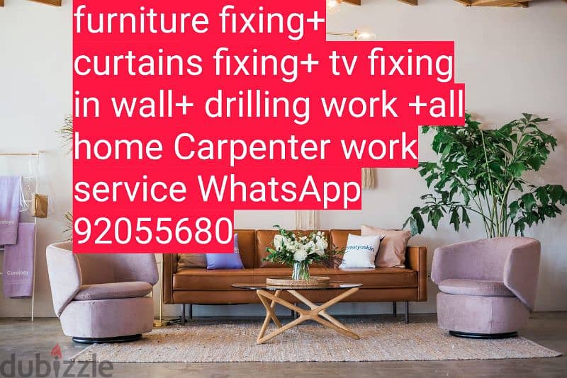 carpenter/furniture fix,repair/curtains,tv,wallpaper fixing  in wall/ 5