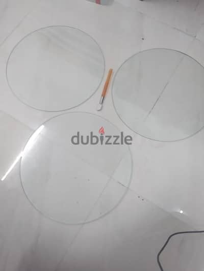 3pc circular glass with glass cutter