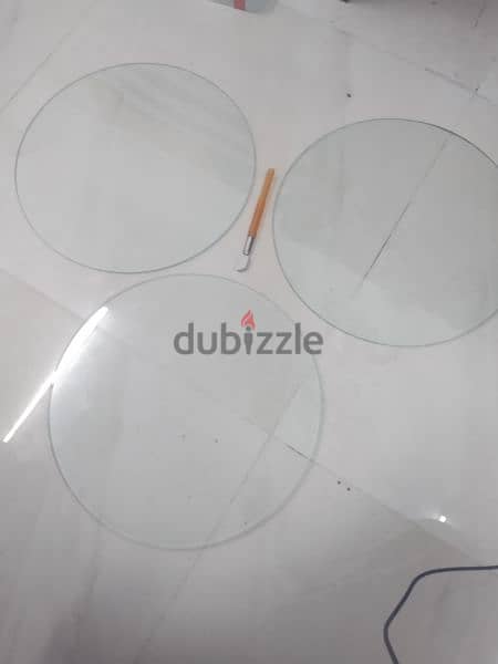 3pc circular glass with glass cutter 0