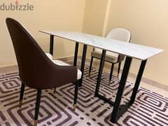 Heavy duty dining table with strong two chair.