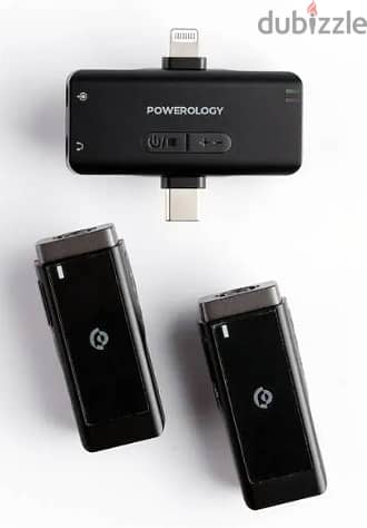 Powerology Wireless Lavalier Microphone -Duo Lightning and Type-C -NEW 1
