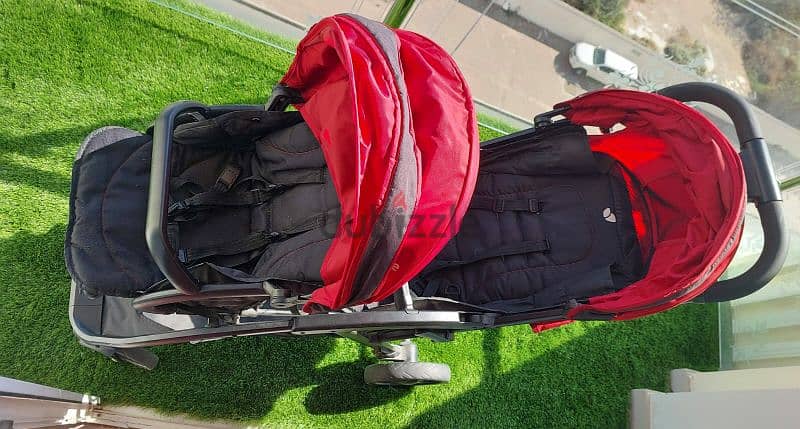 Joie Red Evalite Duo twin stroller . Excellent condition 9