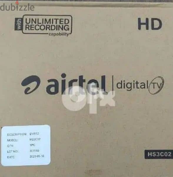 New,HD Airtel Receiver & subscription free six Months tamil telgu. 0