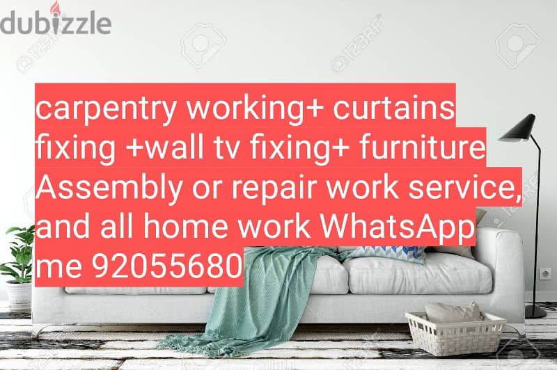 carpenter,curtains,tv,wallpaper fix in wall,drilling,ikea, lock open, 10