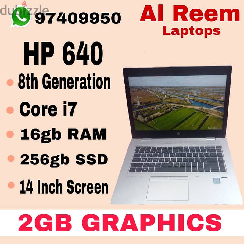 HP 2GB AMD GRAPHICS CORE I7 16GB RAM 256GB SSD + 500gb  8th GENERATION 0