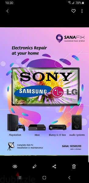 Sony samsung LG TCL nikai all types Led lcd TV repairing home service 0