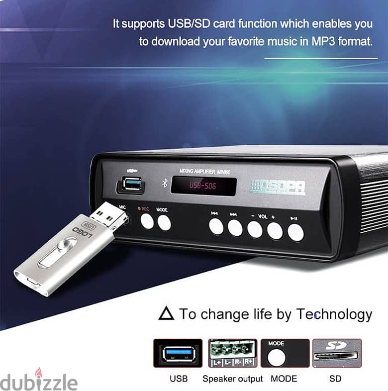 Mini60 2x30W Mini Digital Amplifier with USB & Bluetooth