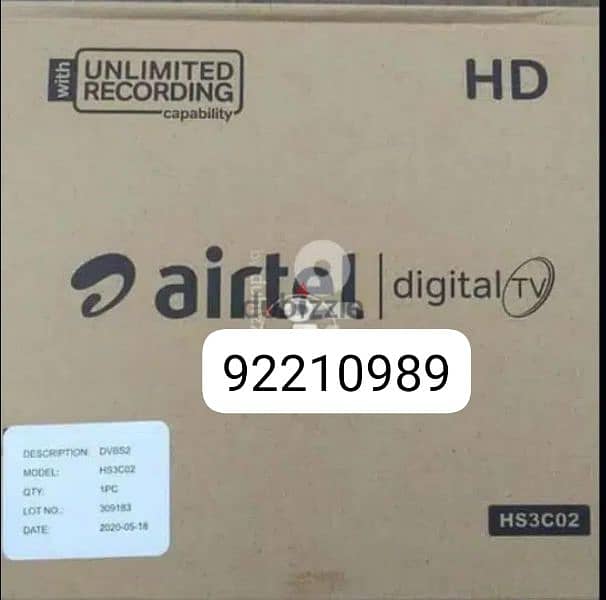 Airtel HD Setop box 6 month subscription all langu 0