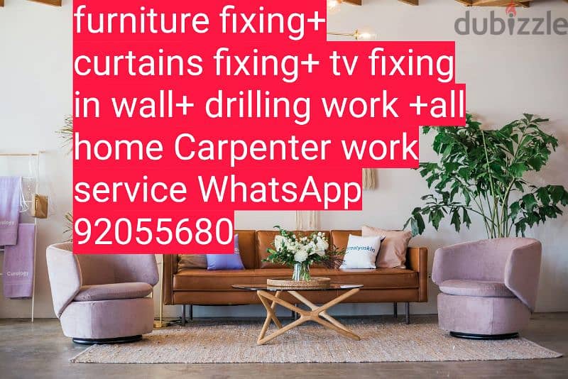carpenter,furniture fix,repair/curtains,tv,wallpaper ikea fix/drilling 8