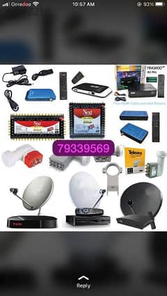 All satellite dish receiver sale and fixing Air tel Arab
