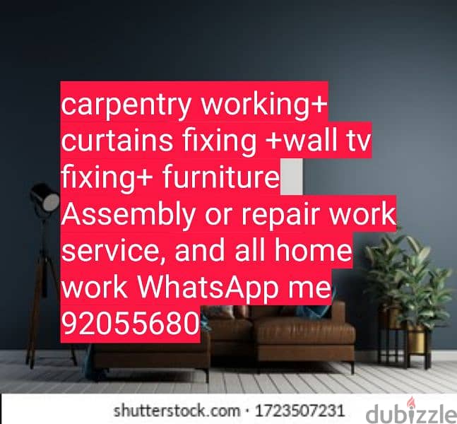 carpenter,furniture fix,repair/curtains,tv,wallpaper ikea fixing/ 8