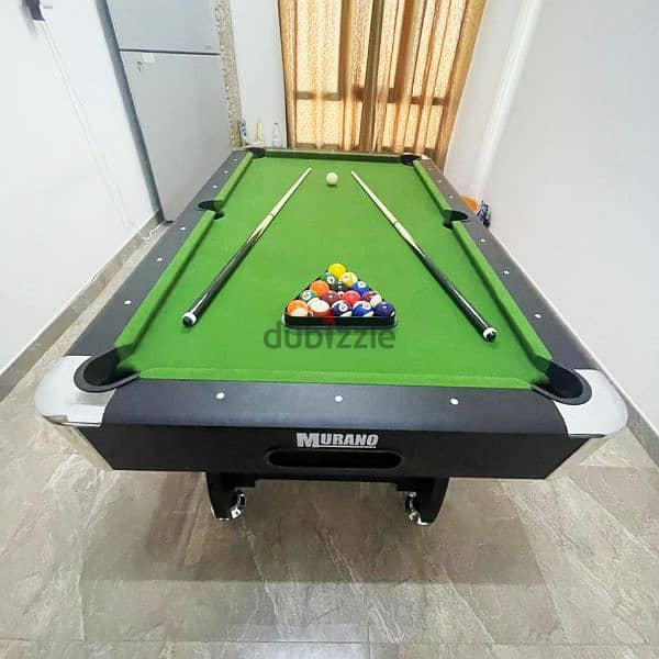 8,7 feet wooden billiard pool table 1