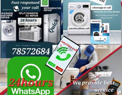 Ac Fridge washing machine services fixing etc anytype and