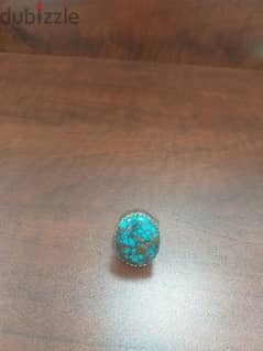 خاتم حجر فيروز نيشابوري شجري طبيعي nishapuri shajari turquoise ring