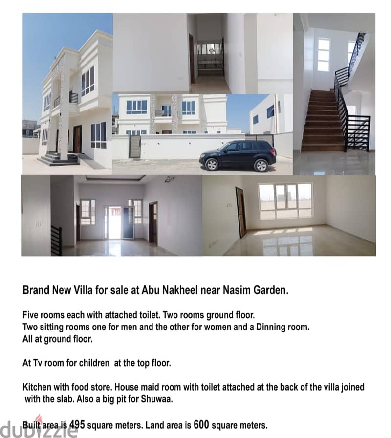 A brand new spacious  villa for sale in abu nakhal 7