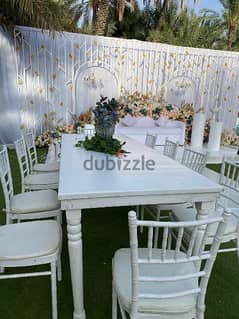 Party chairs and tables  pri  للايجار في استراحة كراسي وطاولات حفلات 0