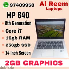 HP 2GB AMD GRAPHICS 8th GENERATION CORE I7 16GB RAM 256GB SSD + 500GB