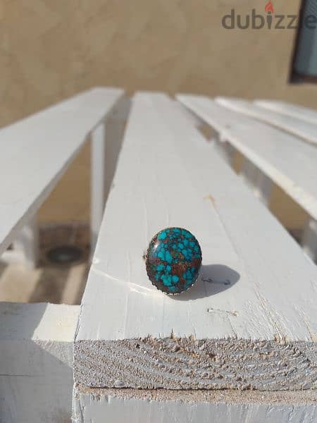 خاتم حجر فيروز نيشابوري شجري طبيعي nishapuri shajari turquoise ring 7