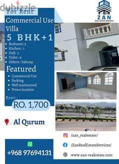 For Rent villa at Al Sarouj-Al Qurum (Commercial use)