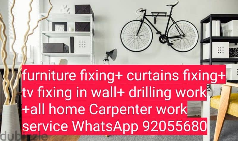 curtains,tv,wallpaper,ikea fixing work/Carpenter/furniture fix,repair 7