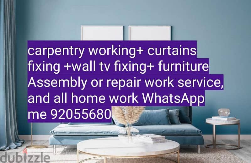 curtains,tv,wallpaper,ikea fixing work/Carpenter/furniture fix,repair 3