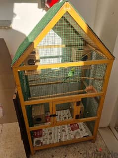 1 pair of Budgie with a big cage
