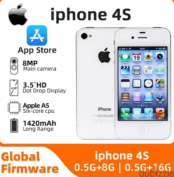 Used Original Apple iPhone 4S Phone Dual core 8GB/
16GB/32GB 8MP 0