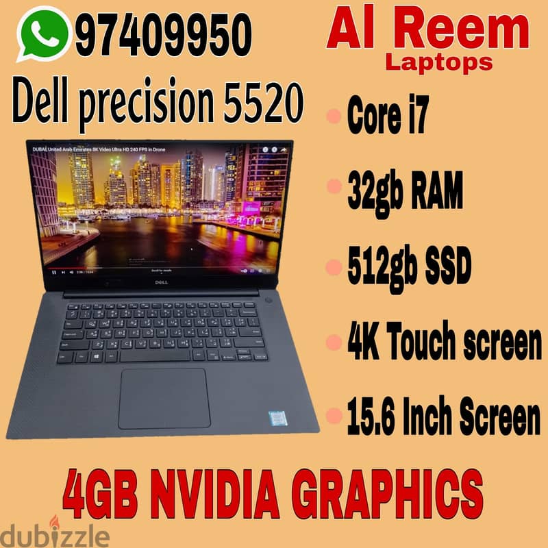 4GB NVIDIA GRAPHICS CORE I7 32GB RAM 512GB SSD 4K TOUCH SCREEN 0