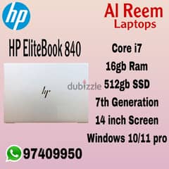 HP ELITEBOOK 840 CORE I7 16GB RAM 512GB SSD 14 INCH SCREEN 0