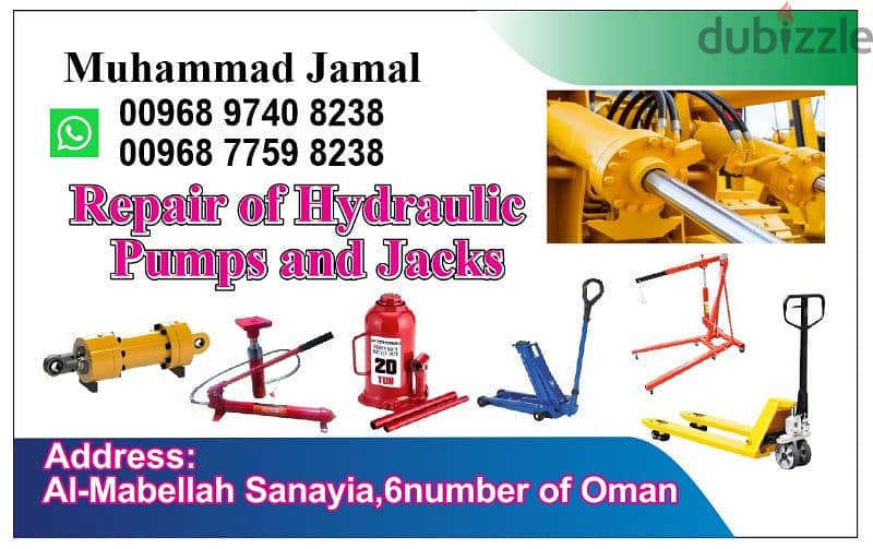 Repair every types of hydraulic jack and pump 9740 8238  or  7759 8238 2