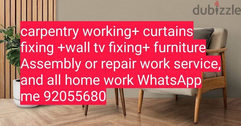Carpenter/furniture,ikea fix,repair/curtains,tv,fix in wall/drilling 4