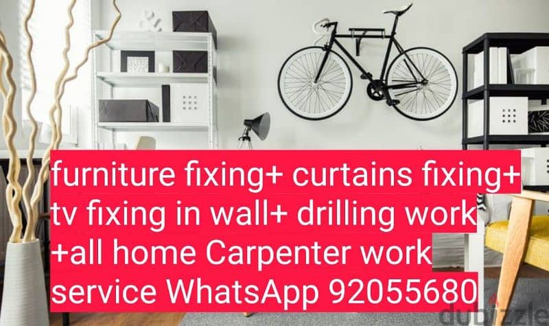 Carpenter/furniture,ikea fix,repair/curtains,tv,fix in wall/drilling 6