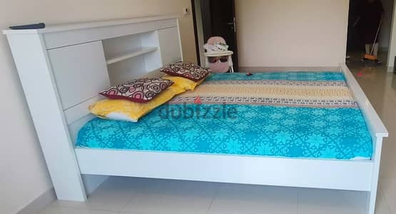 Double bed without mattress