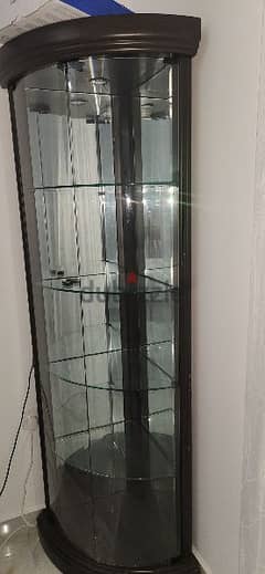 Solid wood glass corner cabinet from Home centre