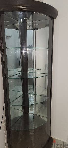 Solid wood glass corner cabinet from Home centre 1