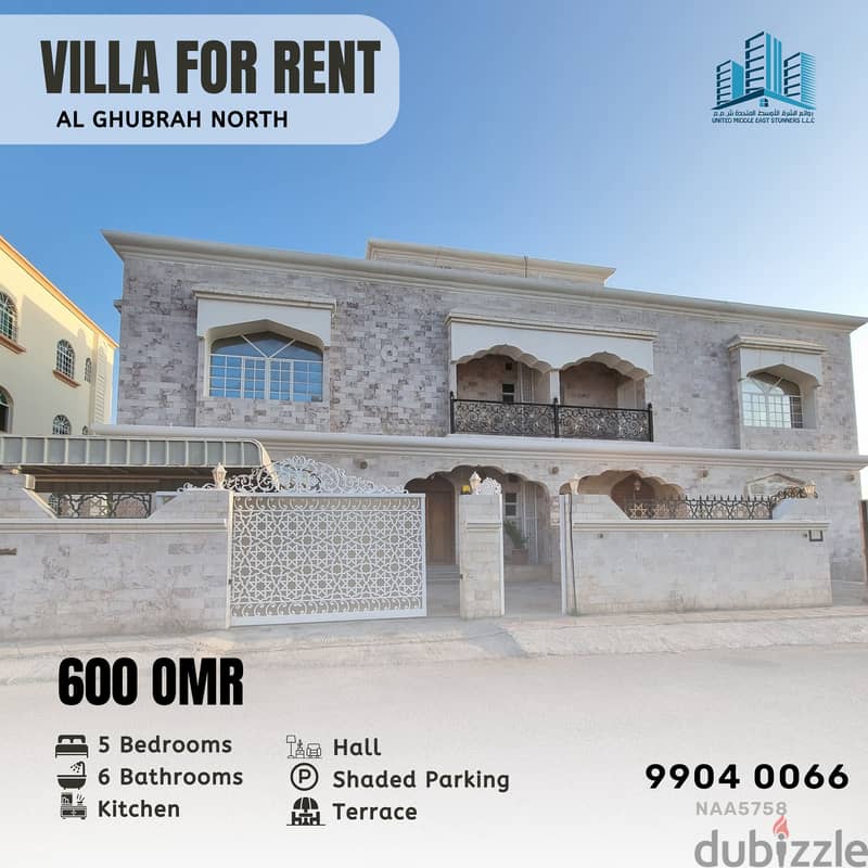 Beautiful 5 BR Villa in Al Ghoubra North near by 18th November st 0