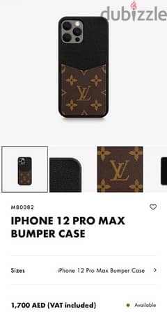LV IPhone 12 Pro Max bumper case