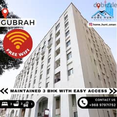 GUBRAH  WELL MAINTAINED 3 BHK FOR RENT NEAR ISG - FREE WIFI