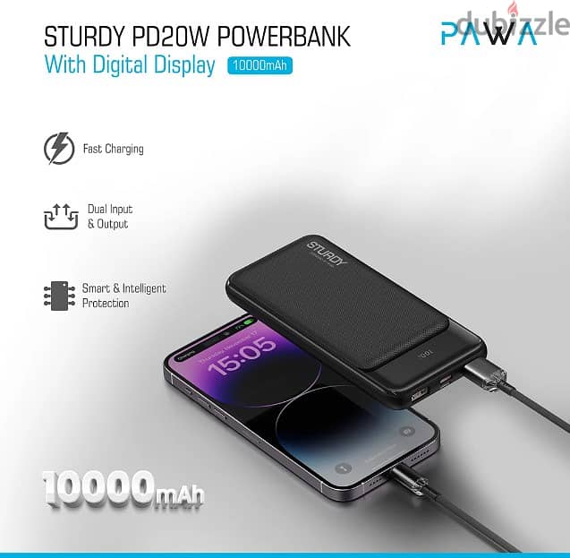 Pawa sturdy pd20w 10000 mAh power bank digutal display (Brand-New) 1