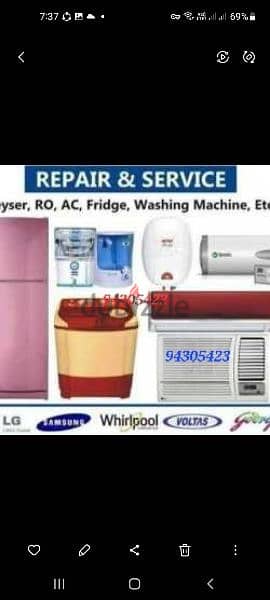 Ac automatic washing machine dishwasher Rapring and services 0