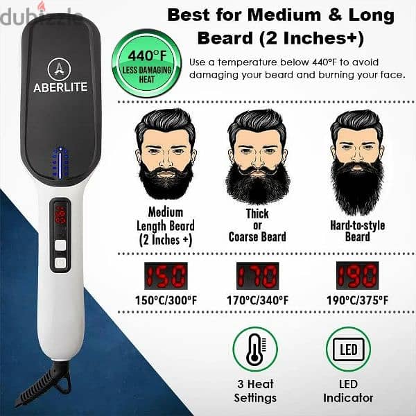 Aberlite Beard Straightener for Men مصفف اللحية الحراري 4