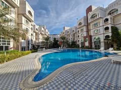 3 + 1 BR Spacious Apartment with Large Balcony and Pool View in Muscat