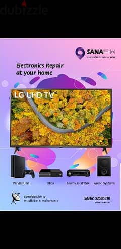 Sony samsung LG TCL nikai all types led lcd TV repairing at ur home 0